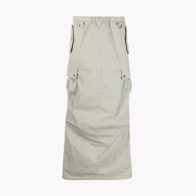 Pre Order:  Multi-Pocket Drawstring Back Split Skirt