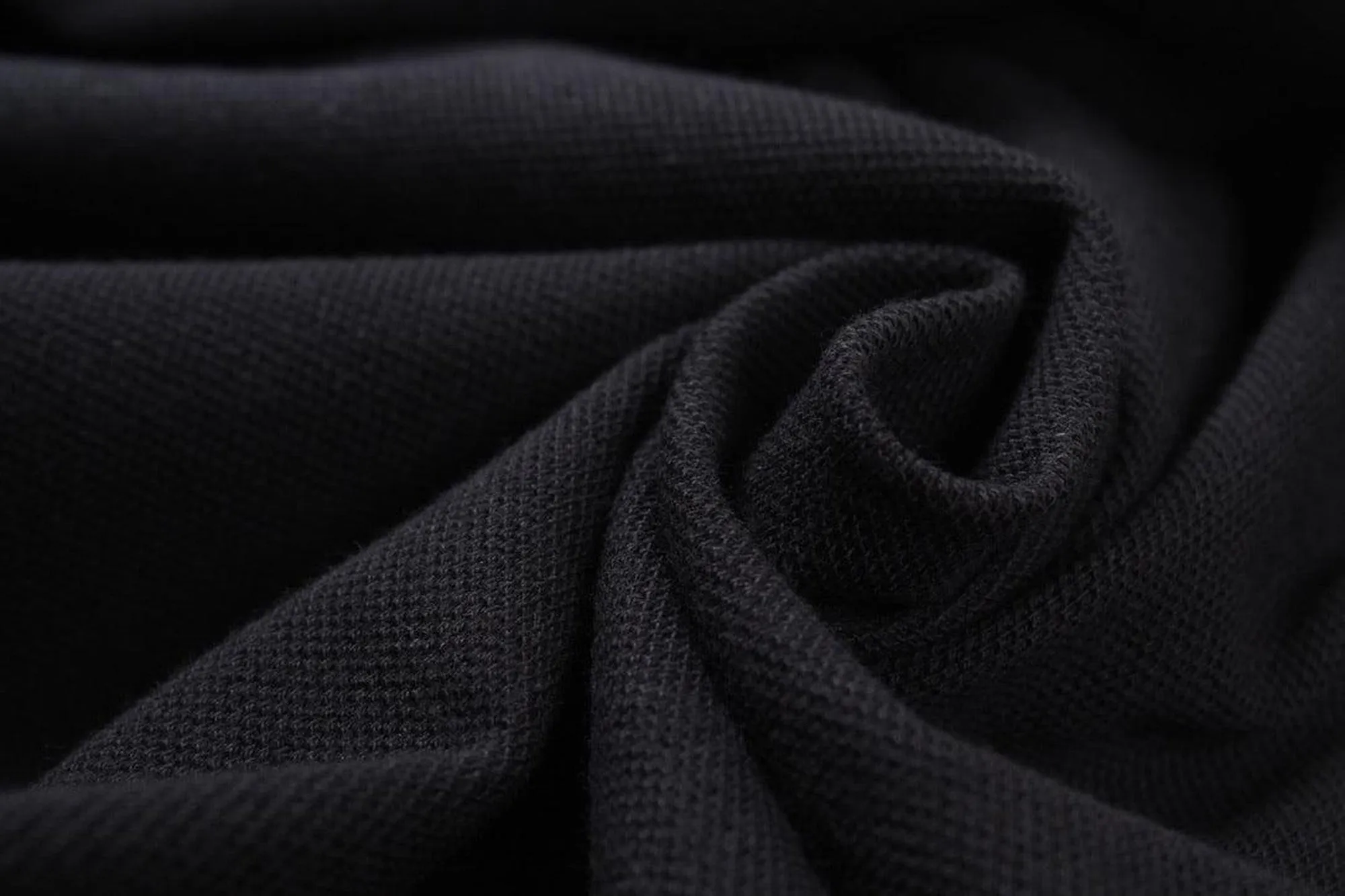 Premium Organic Cotton Piquet - Black