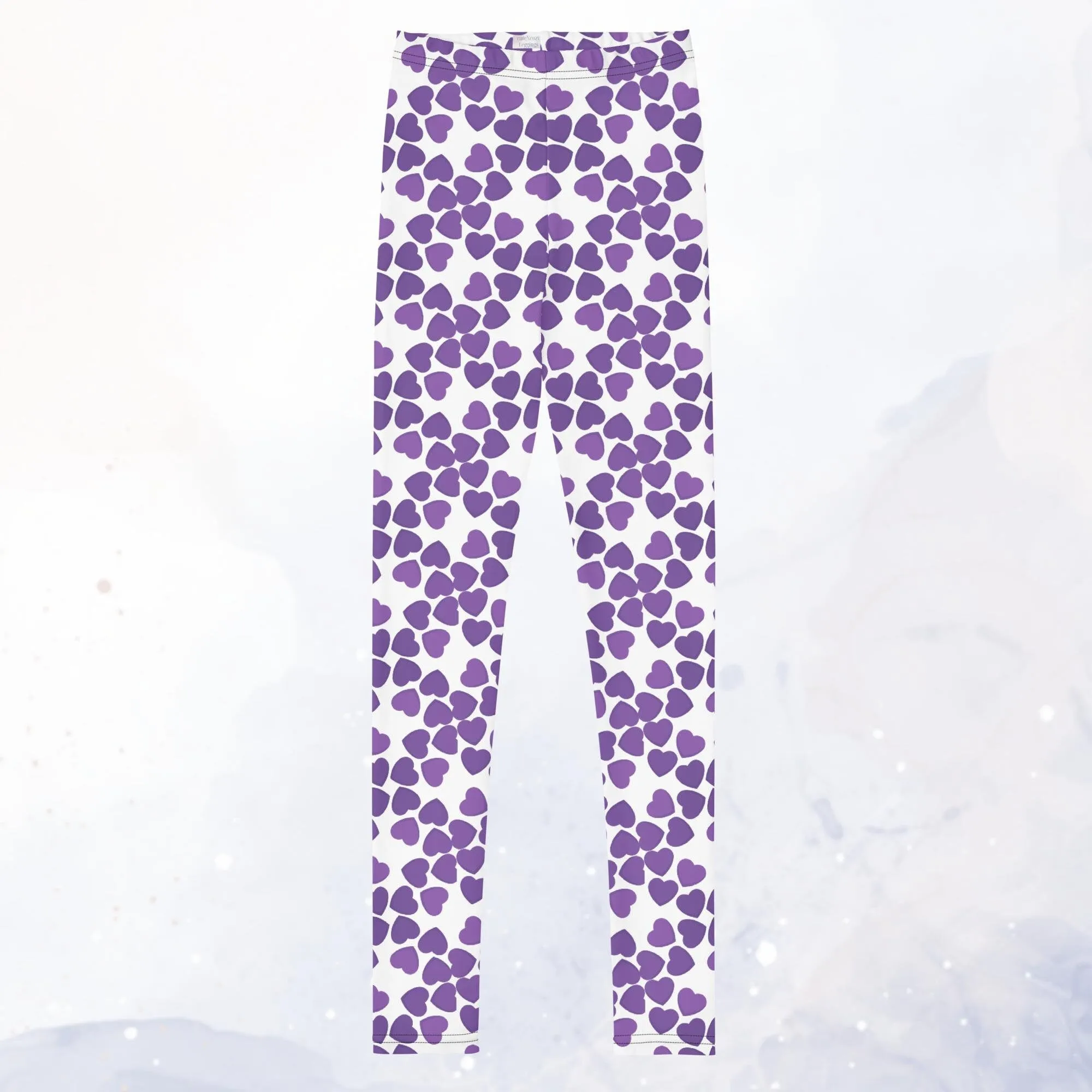 Purple Hearts Youth Leggings Dance Gym Yoga Fashion