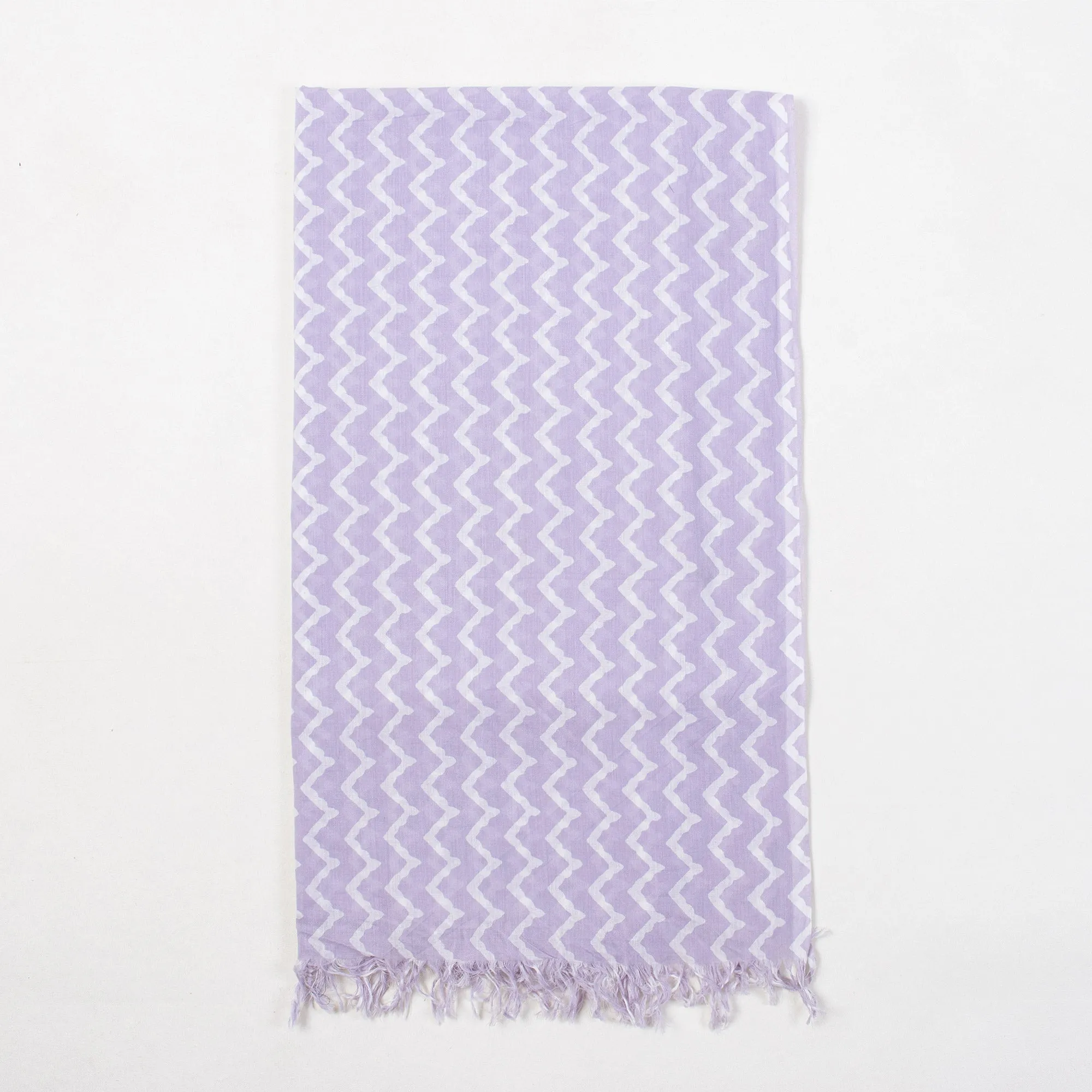 Purple Wave Block Printed Cotton Modest Swimwear Sarong