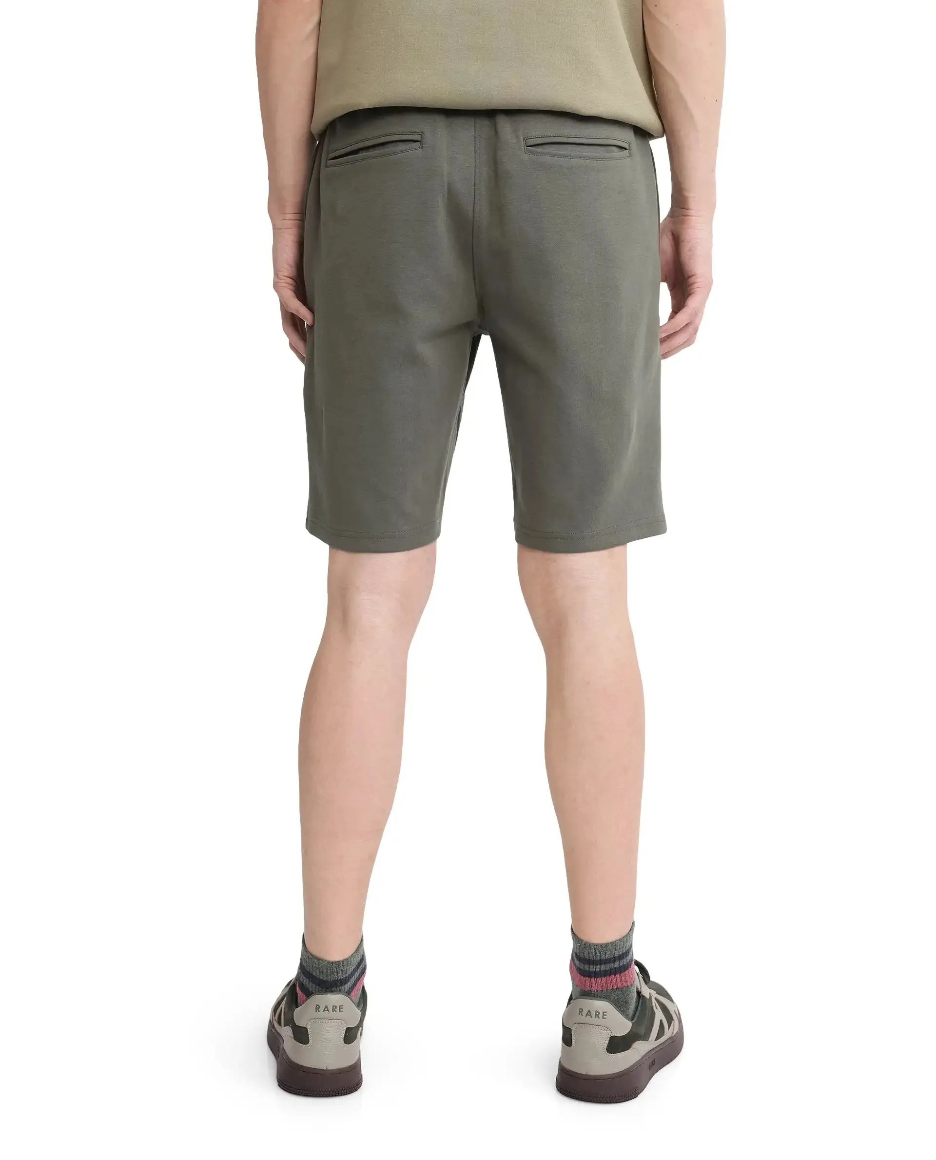 Rare Rabbit Men's Lets Dusky Green Drawstring Closure Hd Print Shorts