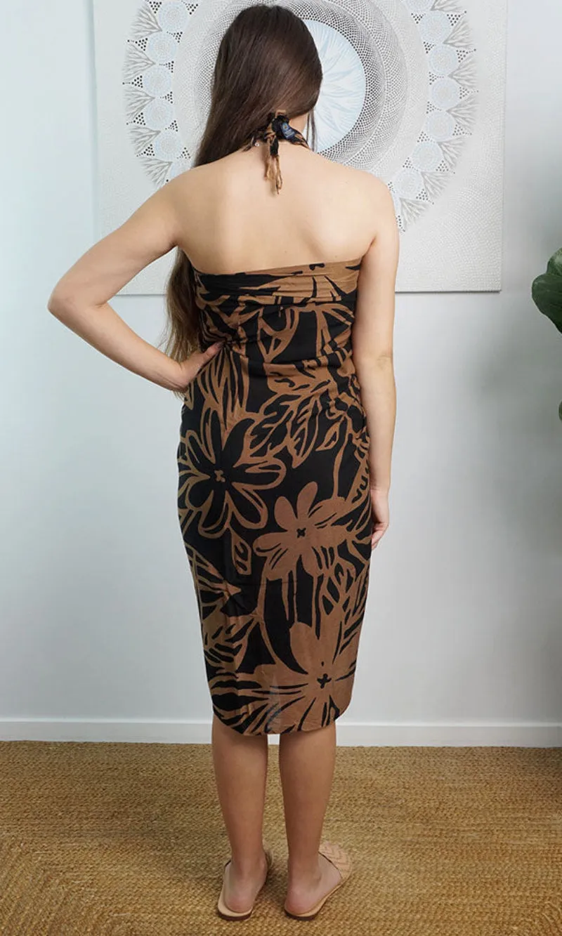 Rayon Sarong Floral Rarotonga, More Colours