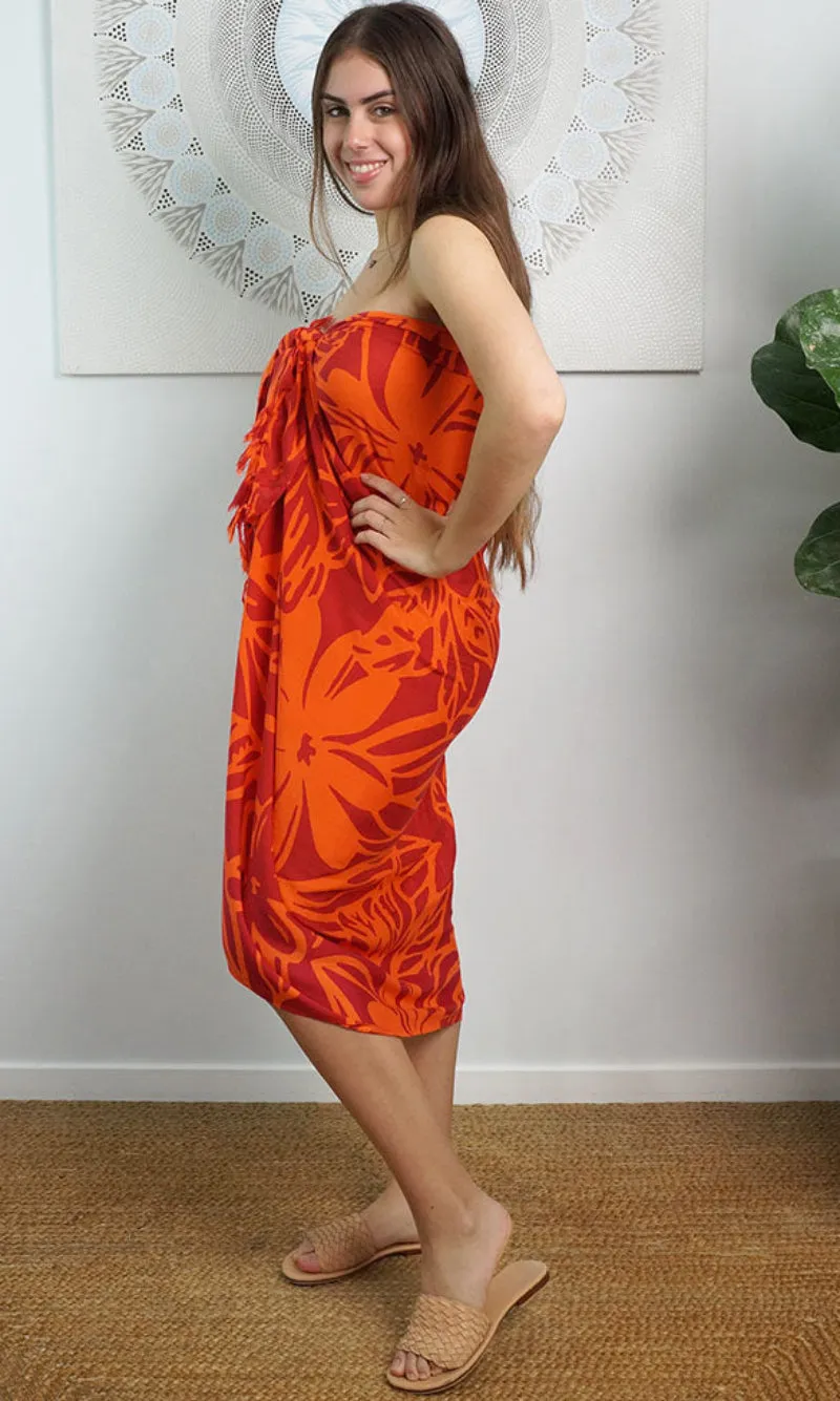 Rayon Sarong Floral Rarotonga, More Colours