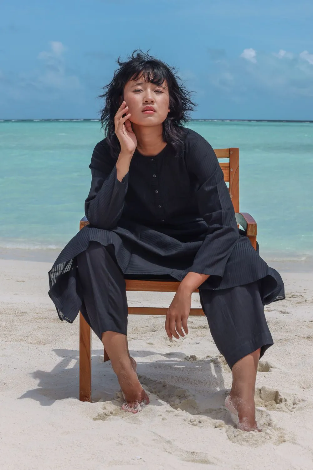 Relaxed fit tunic with side pockets