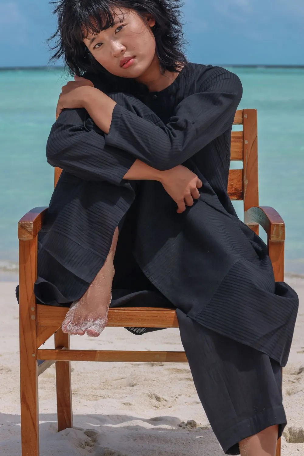 Relaxed fit tunic with side pockets