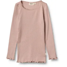 Rib T-Shirt Lace LS - rose