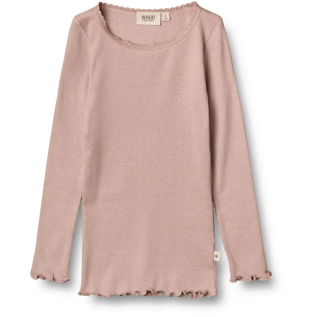 Rib T-Shirt Lace LS - rose