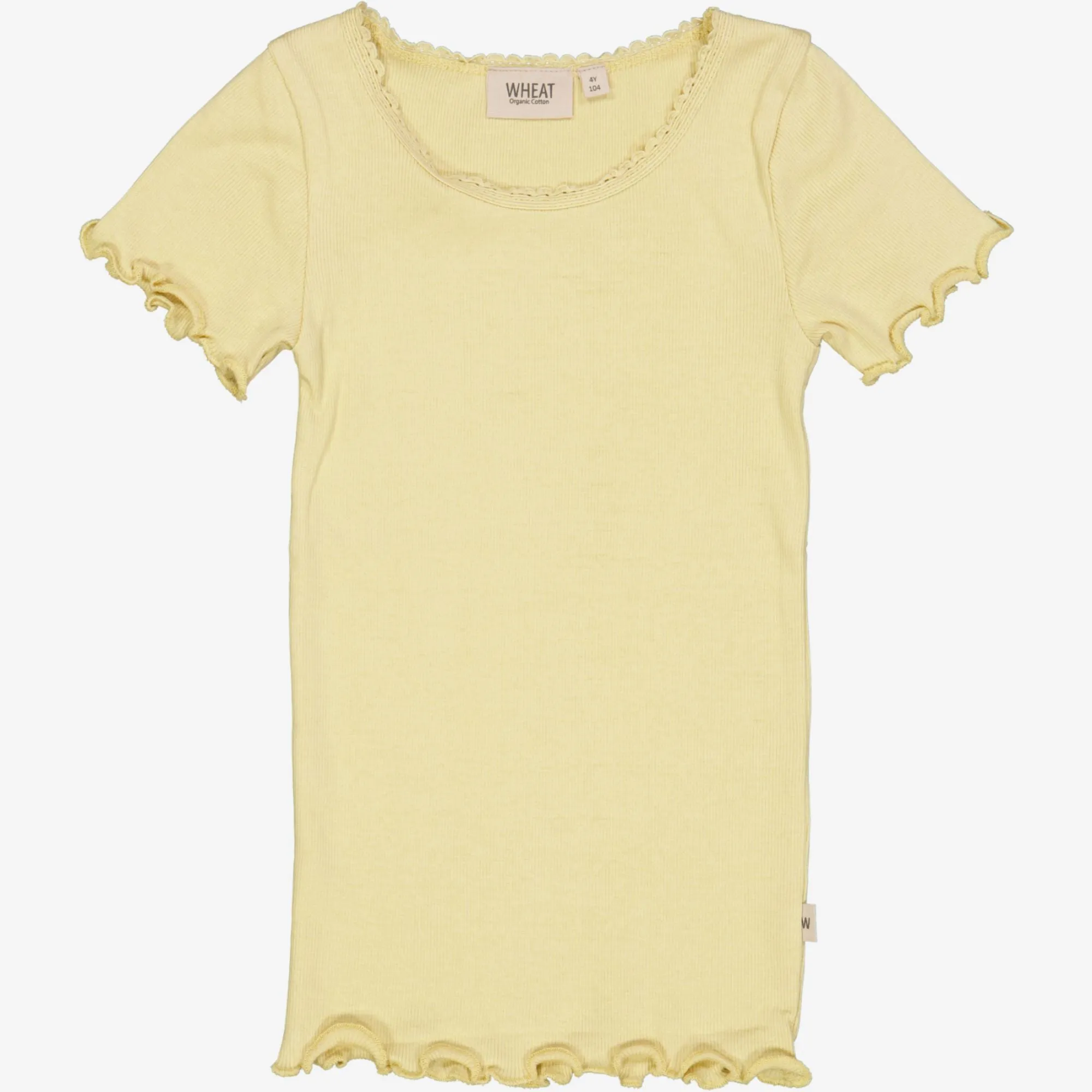 Rib T-Shirt Lace SS - yellow dream