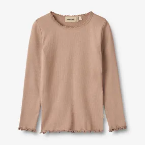 Rib T-Shirt L/S Reese - nougat rose