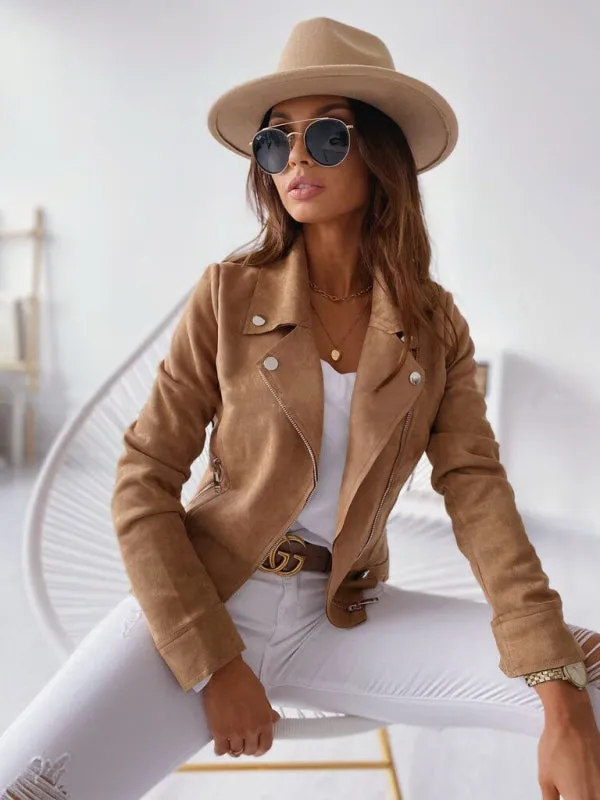 Sienna™ | Lapel studded buckskin jacket