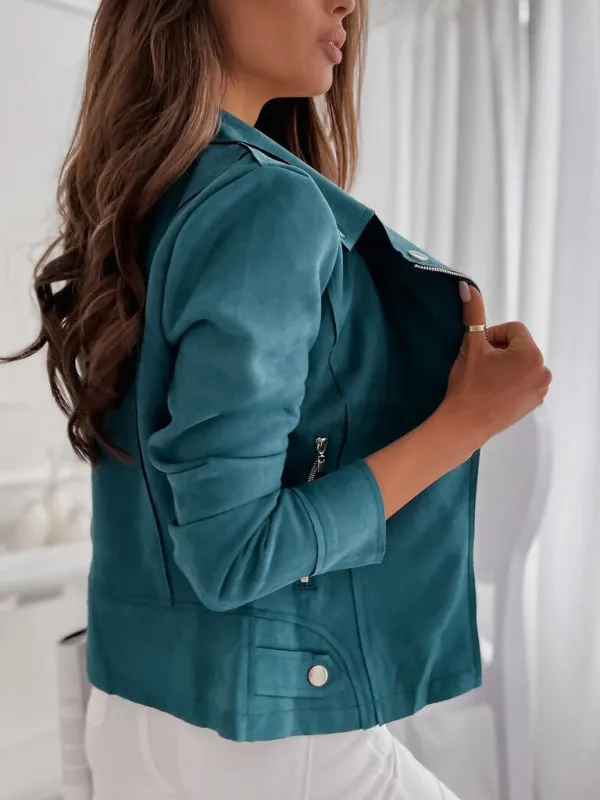 Sienna™ | Lapel studded buckskin jacket