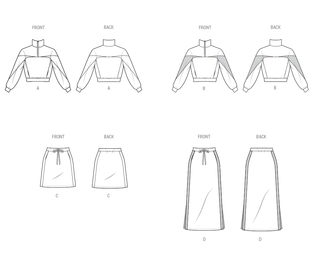 Simplicity sewing pattern S3035 Tracksuit Tops and Skirts