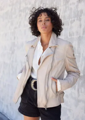 Sofia Leather Jacket - Off White