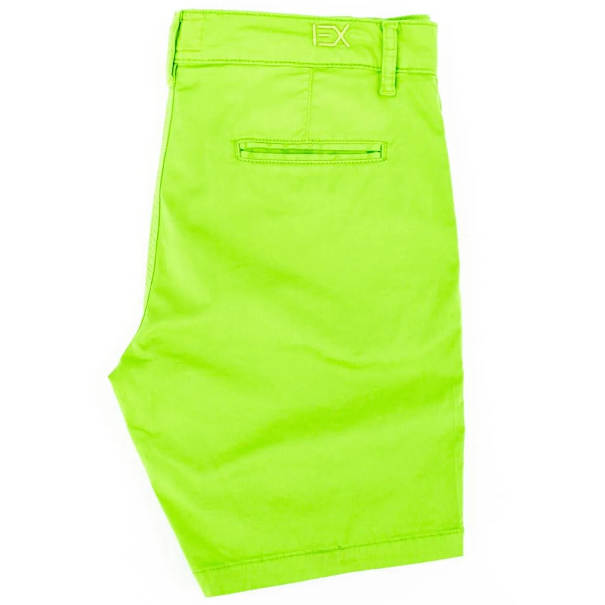 Solid Lime Green Cotton Shorts by EightX