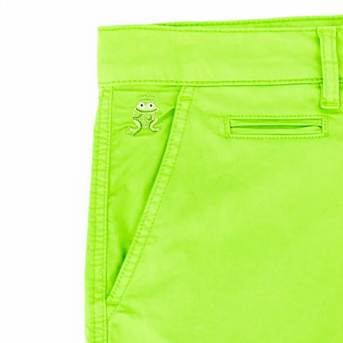 Solid Lime Green Cotton Shorts by EightX