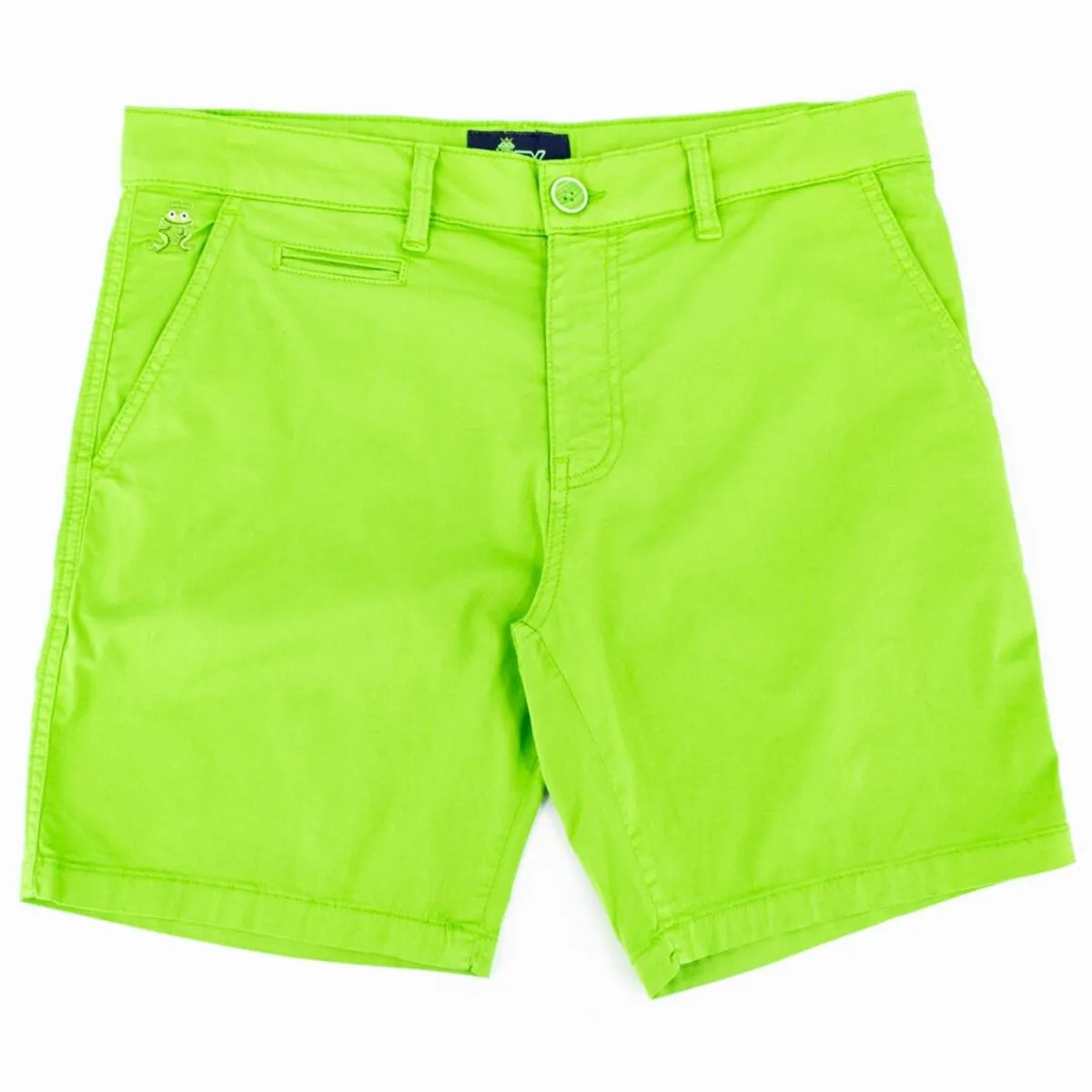 Solid Lime Green Cotton Shorts by EightX