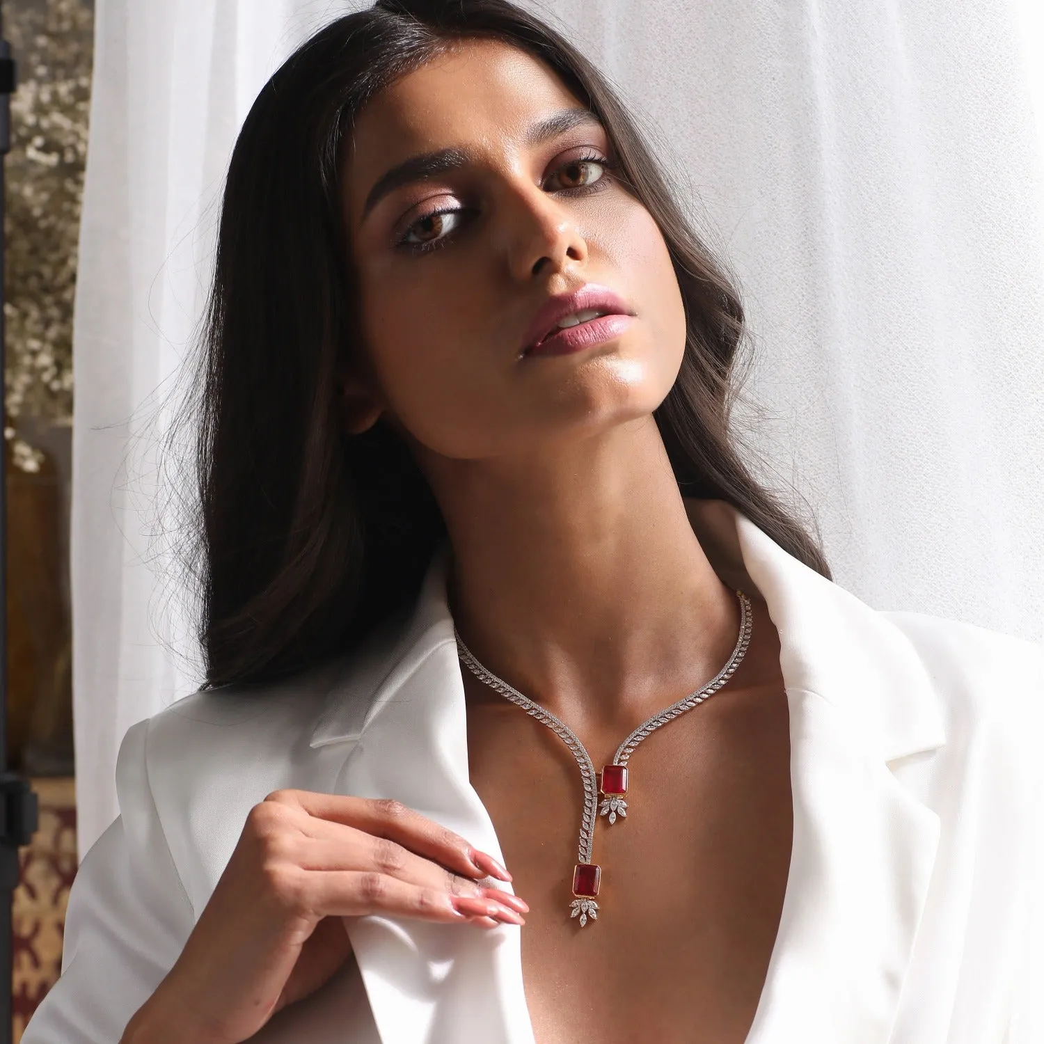 Soliel CZ Silver Necklace