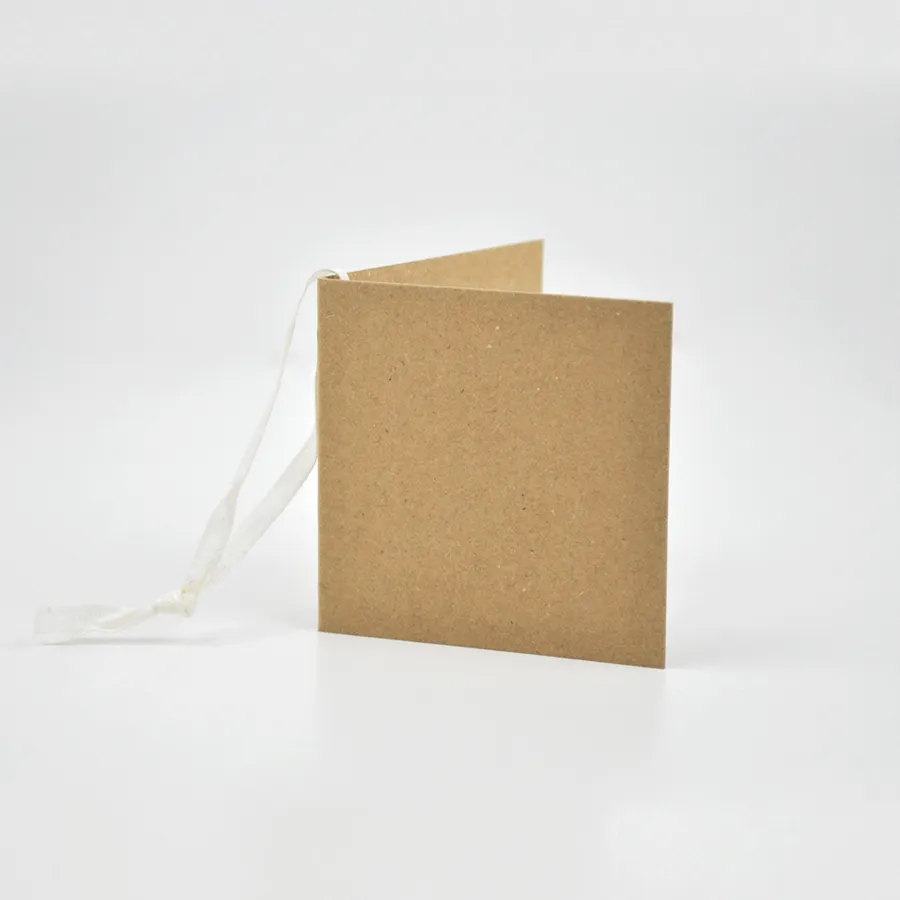 Square Kraft Gift Tags White (50)