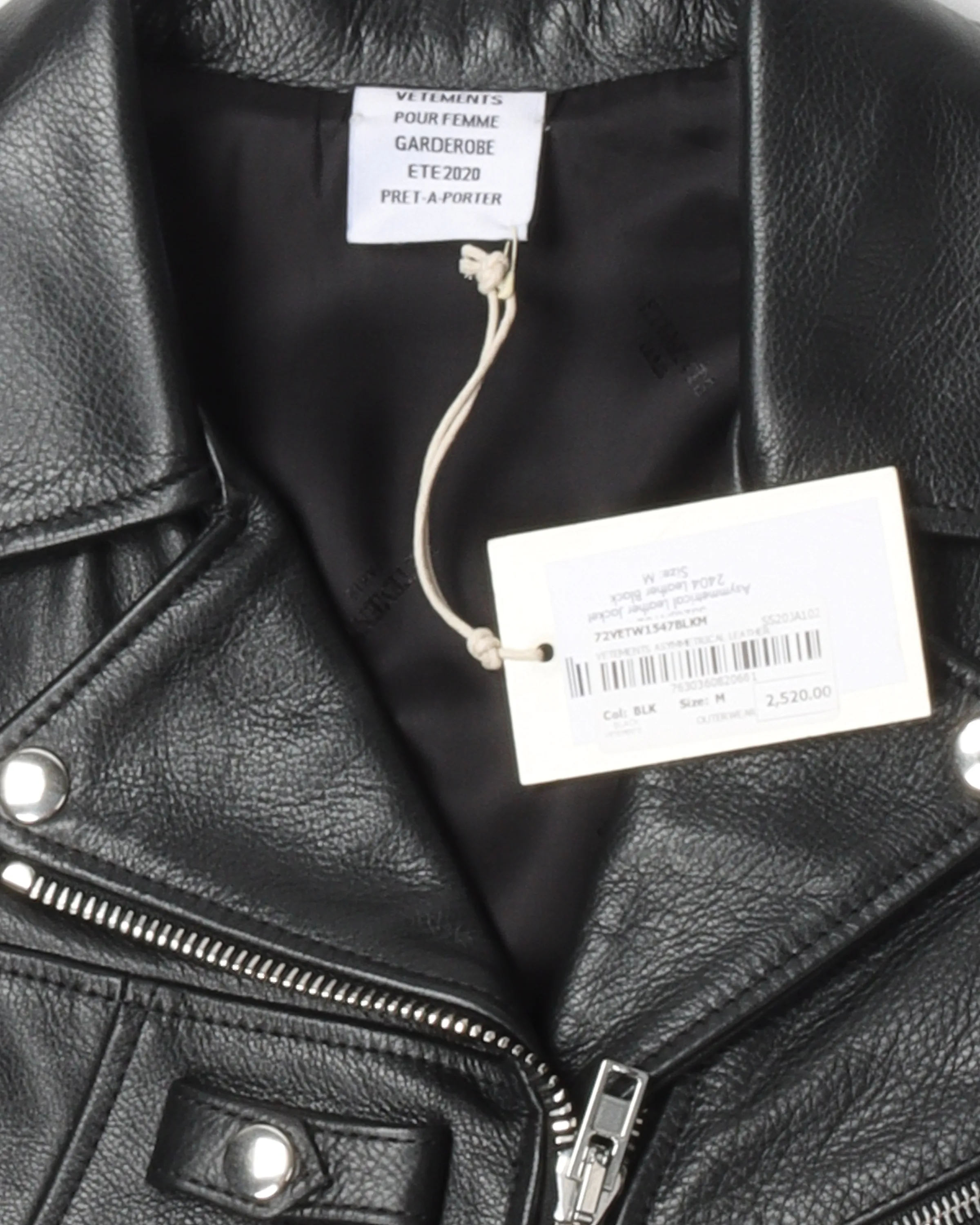 SS20 Asymmetrical Leather Jacket