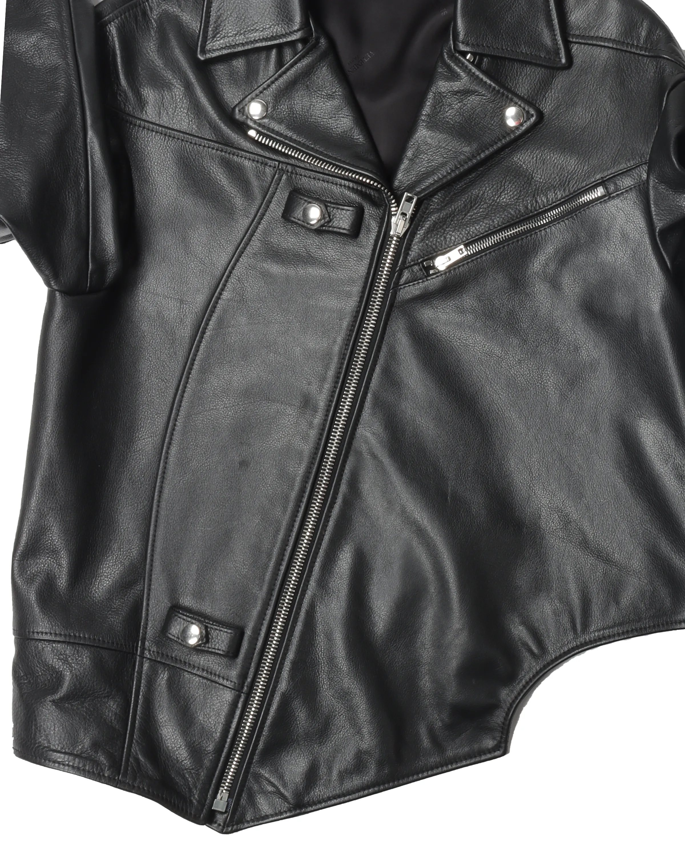 SS20 Asymmetrical Leather Jacket