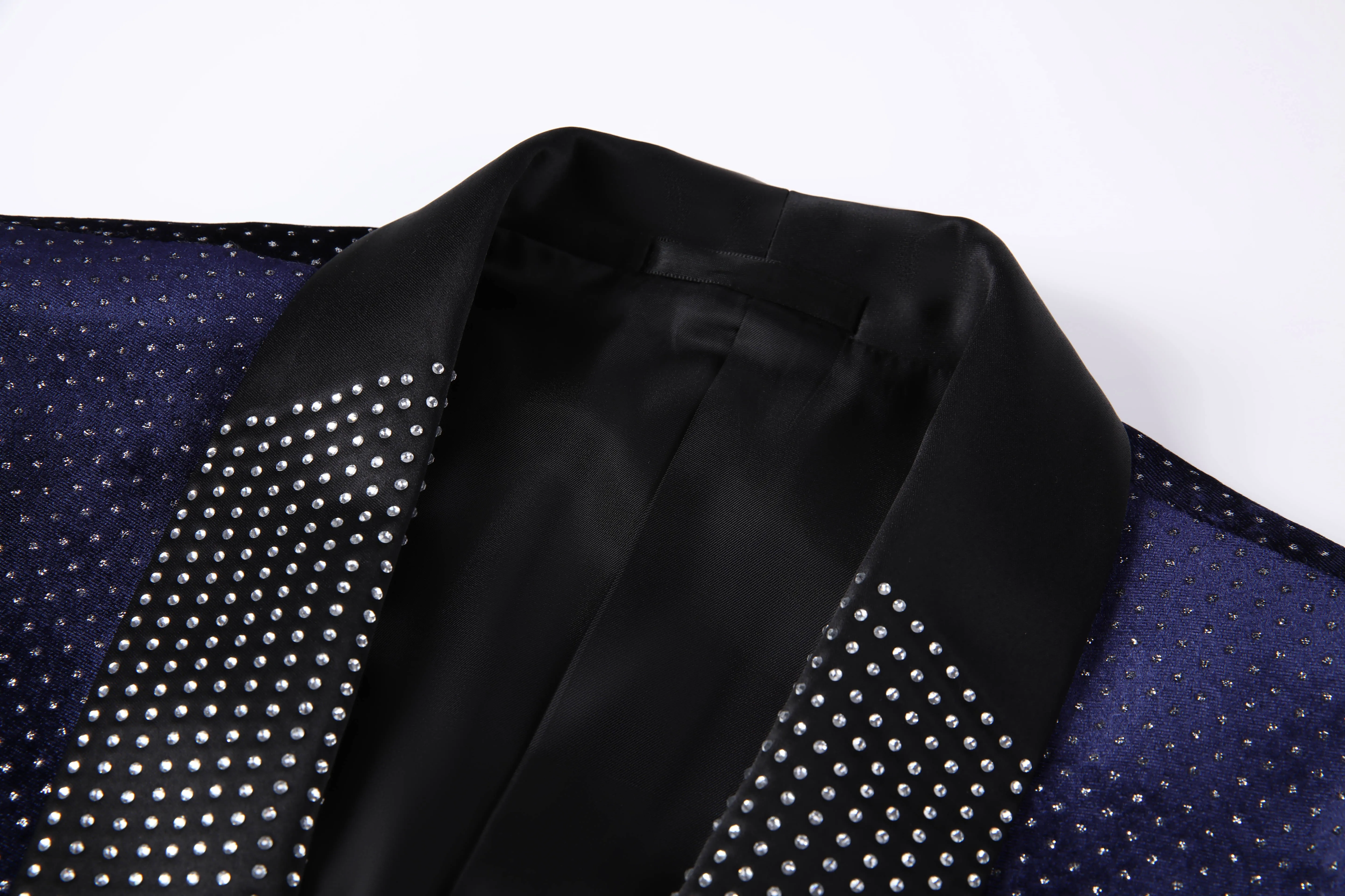Studded Star Slim Fit Blazer - Navy