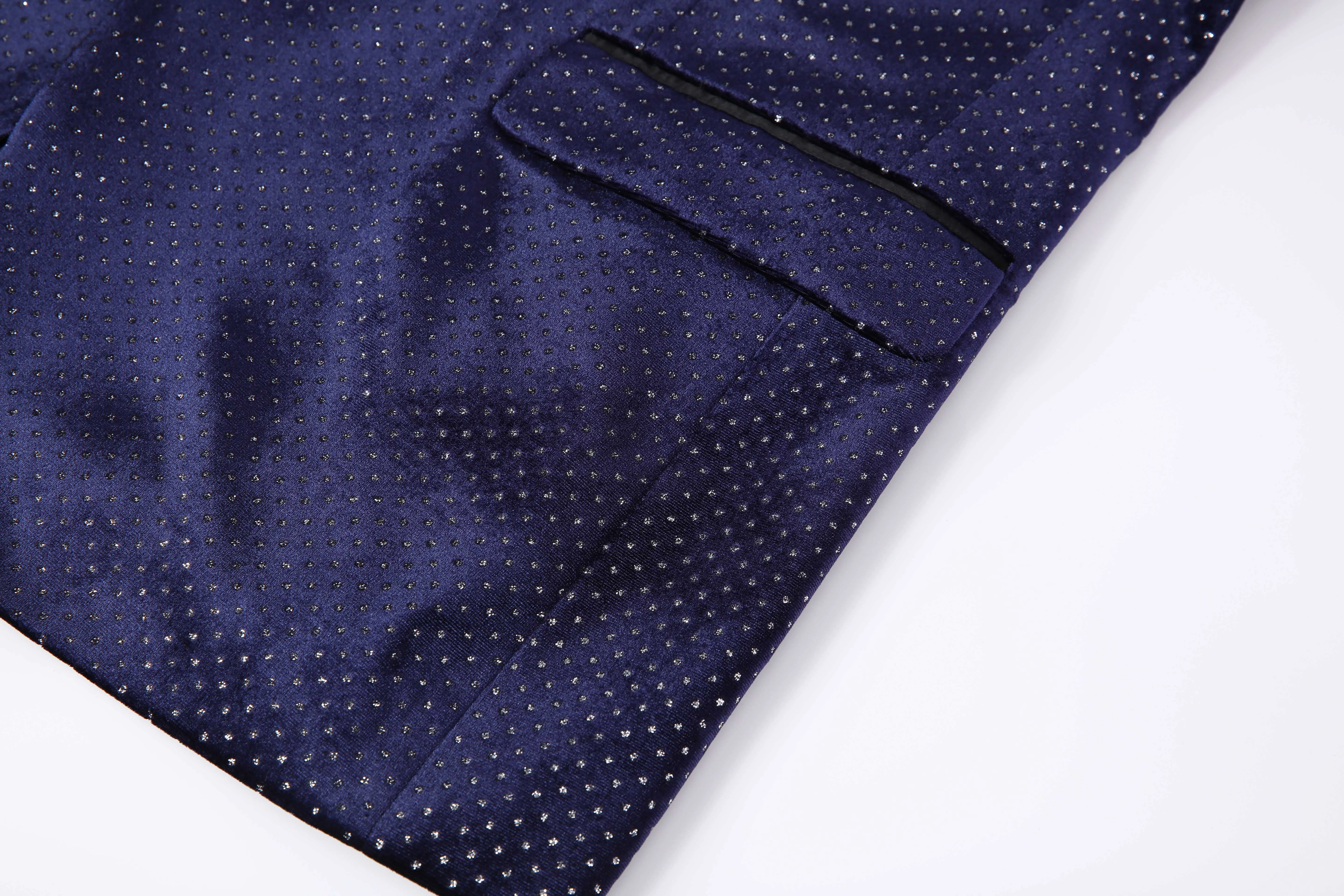 Studded Star Slim Fit Blazer - Navy
