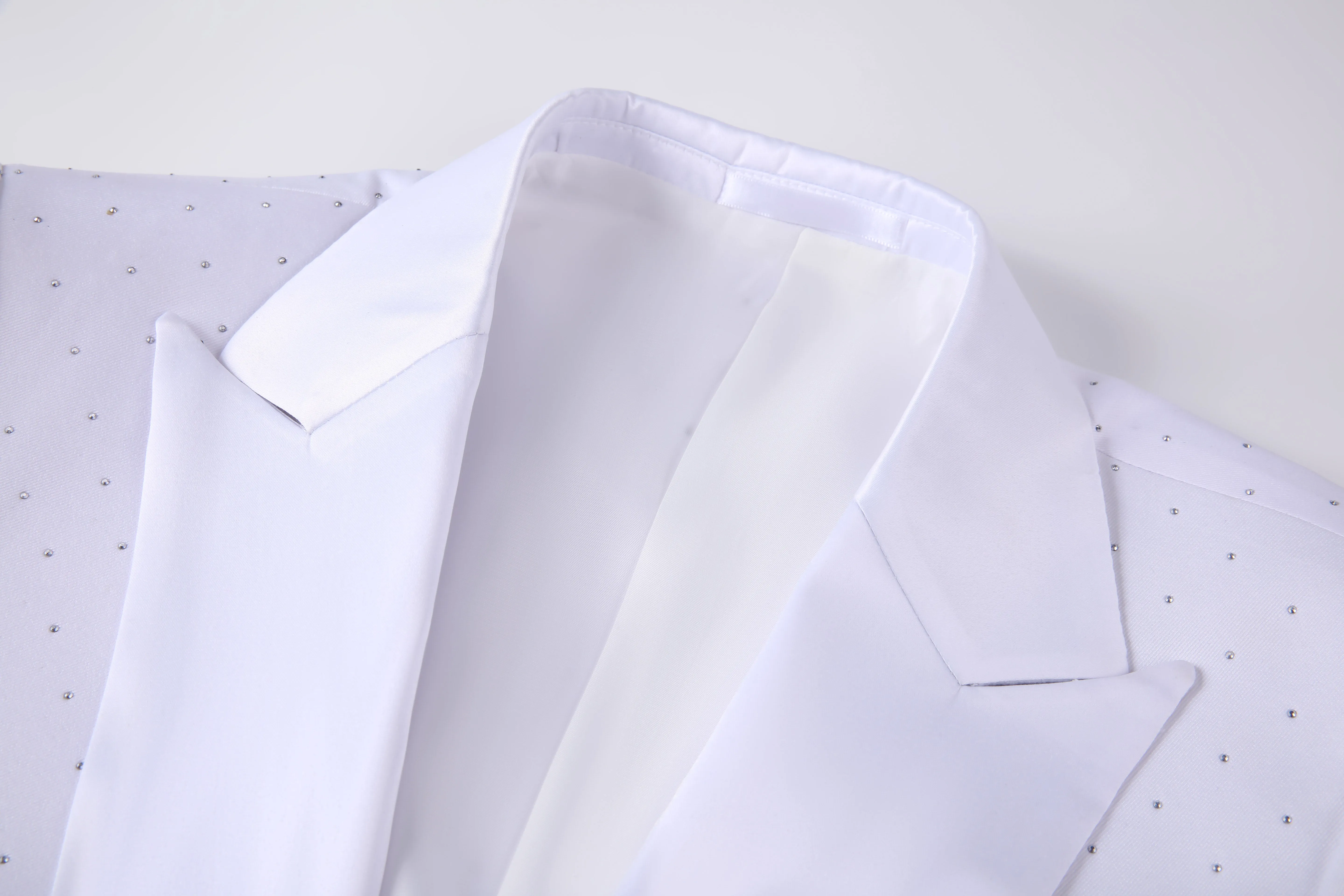 Studded Star Slim Fit Blazer - White