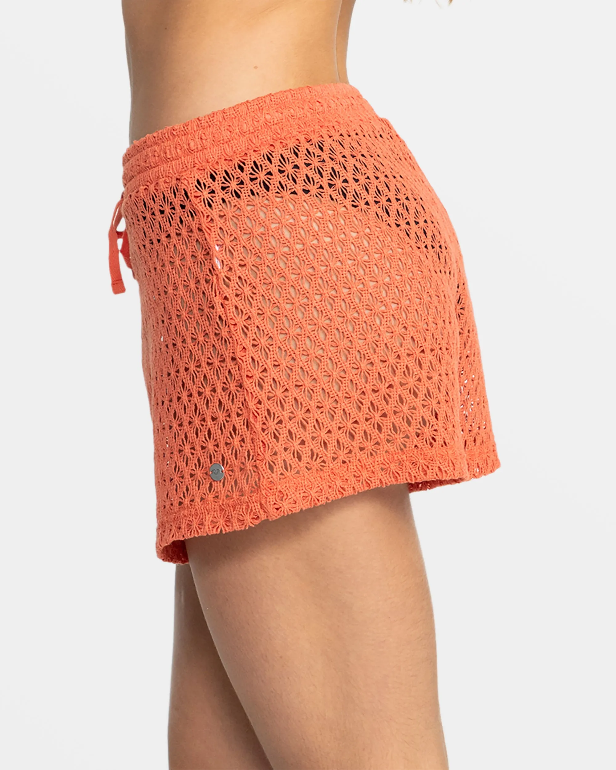 Sunset Riders Crochet Beach Shorts - Apricot Brandy