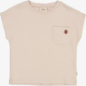 T-Shirt Ladybug Embroidery - pale lilac
