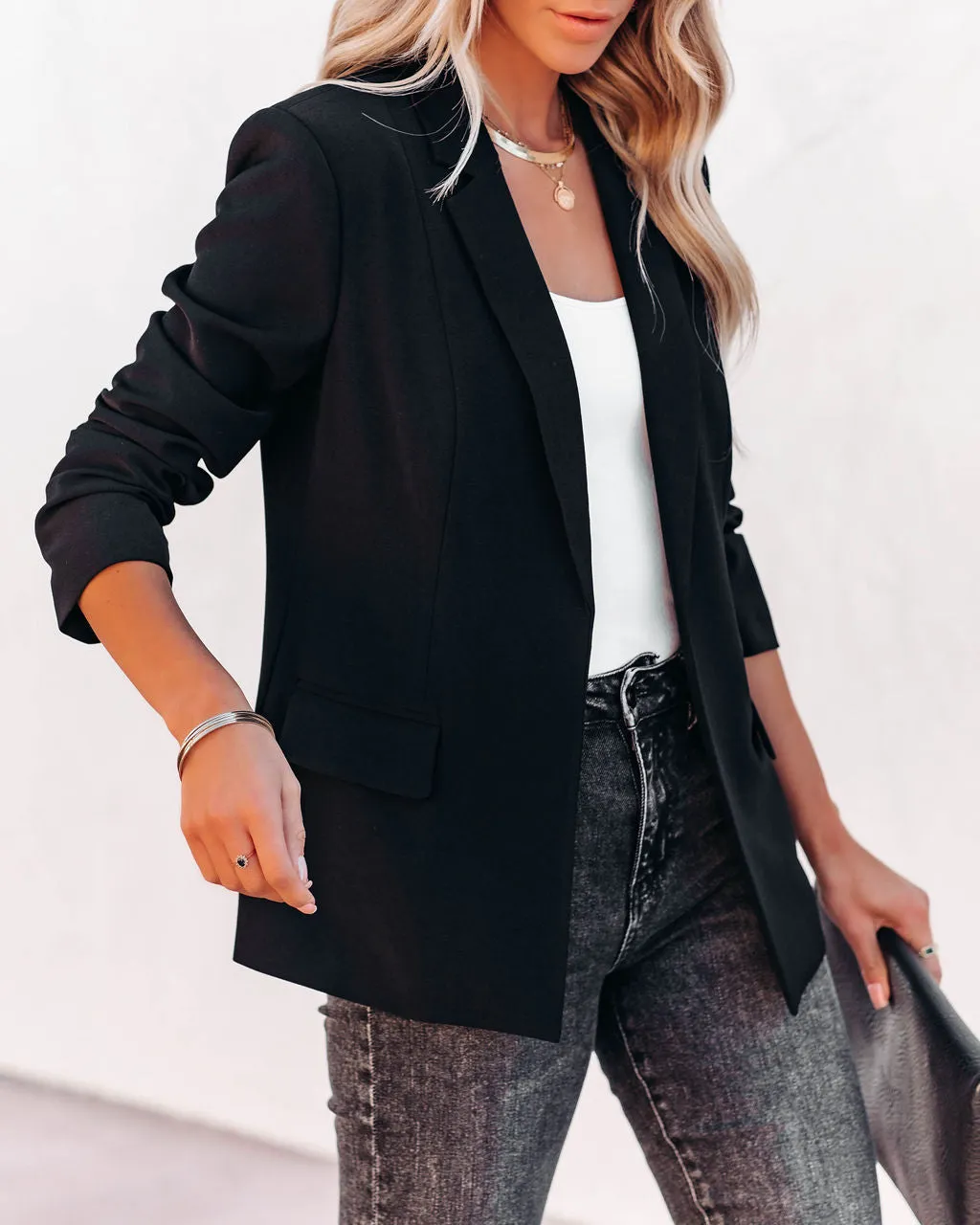 TastyHottie - Boss Up Pocketed Blazer - Black