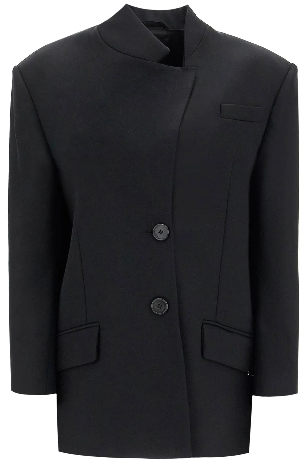 The Attico Asymmetric Wool Blazer For