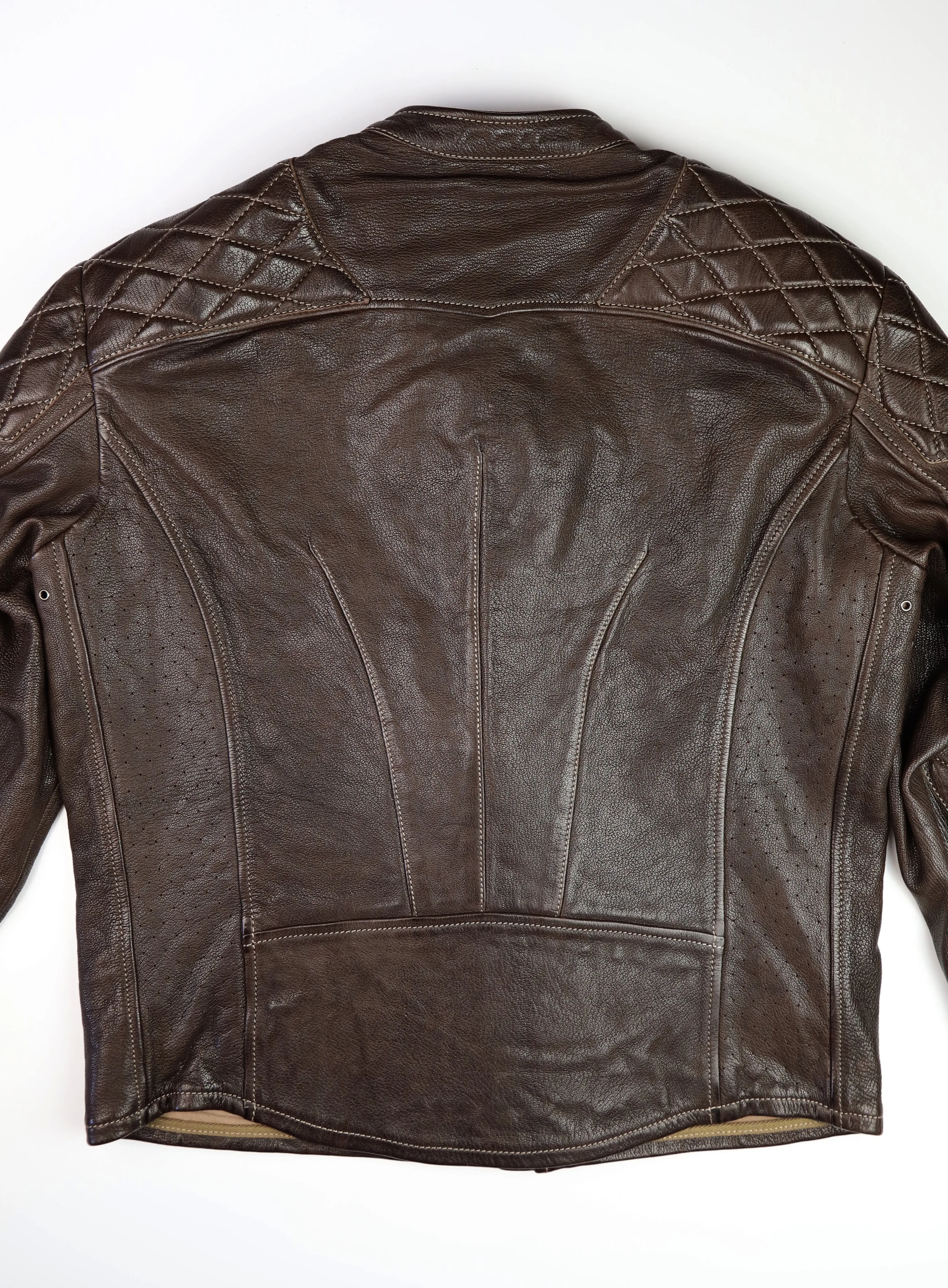 Thedi Maximos Cafe Racer, size Large, Brown Calabria Goatskin