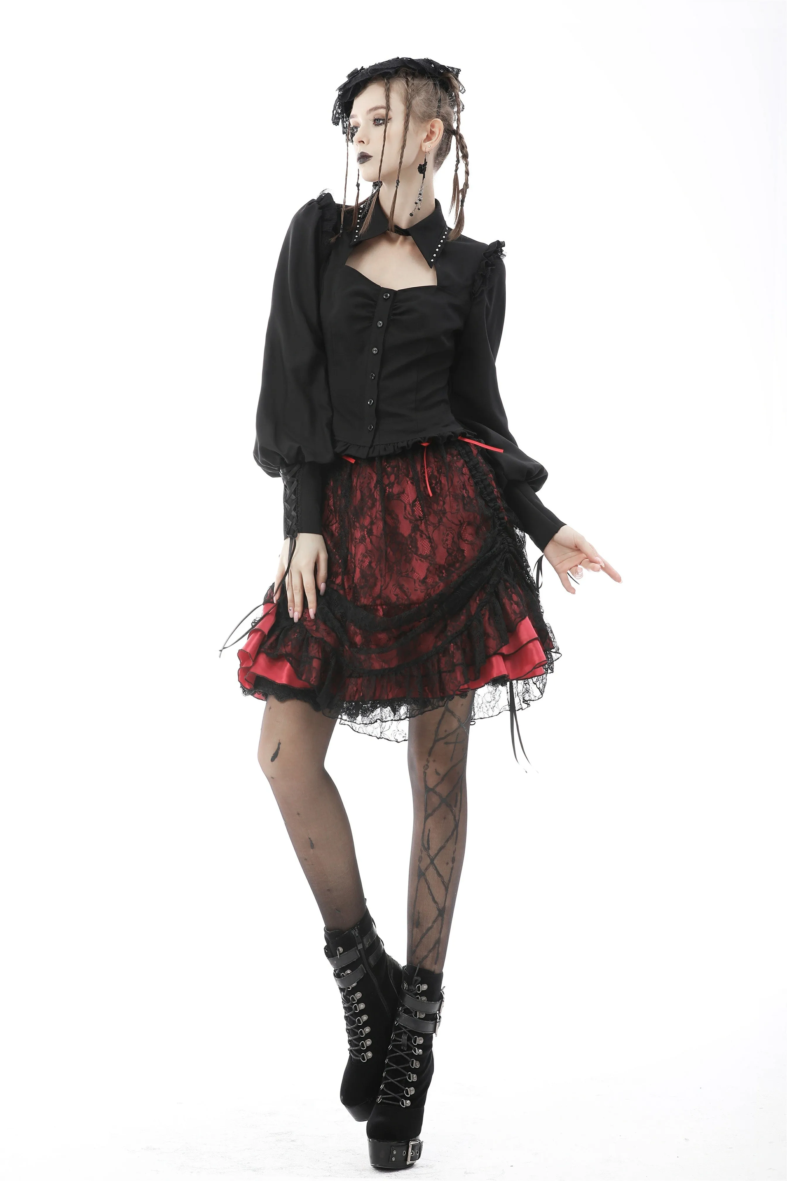 Victorian princess studded neck blouse IW085