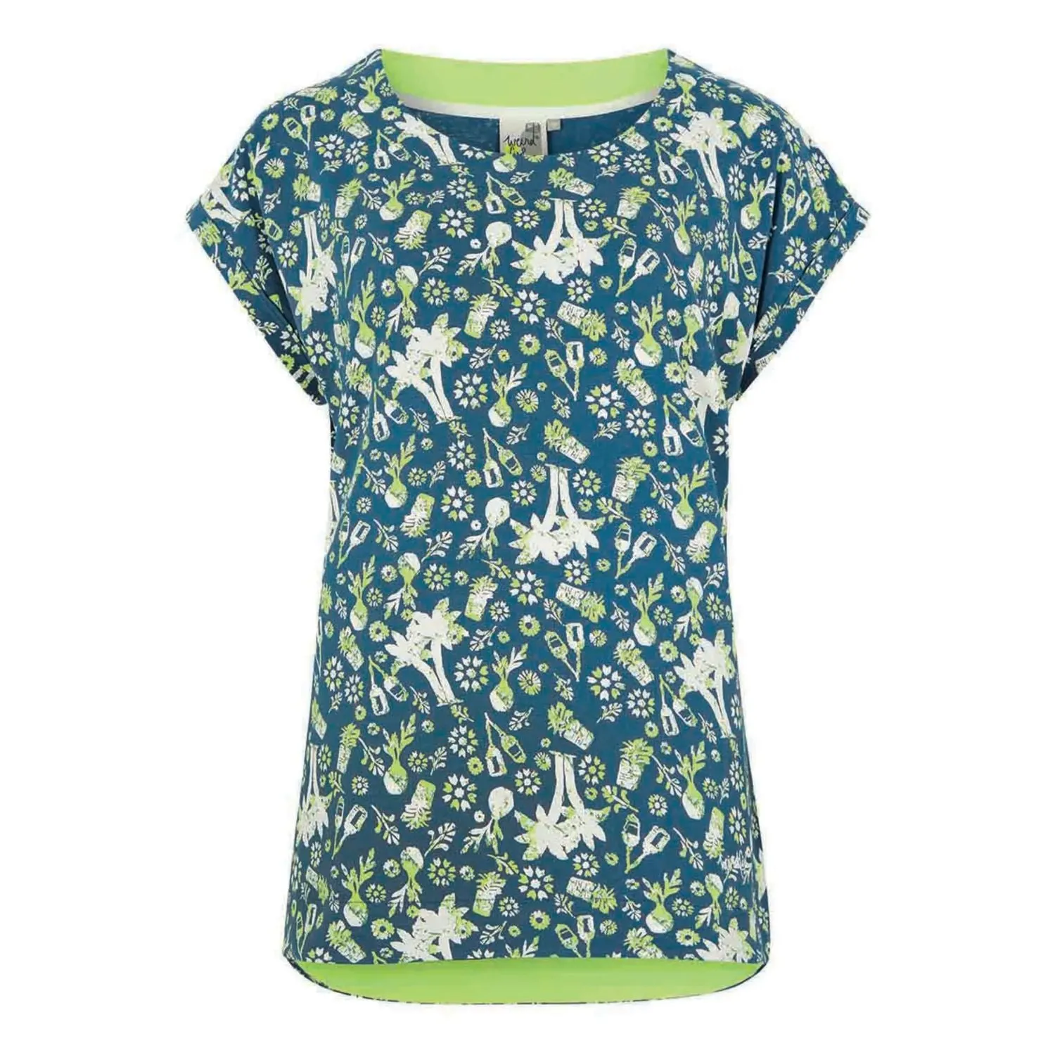 Weird Fish 10 Ensign Blue Paw Paw Printed Jersey T-Shirt