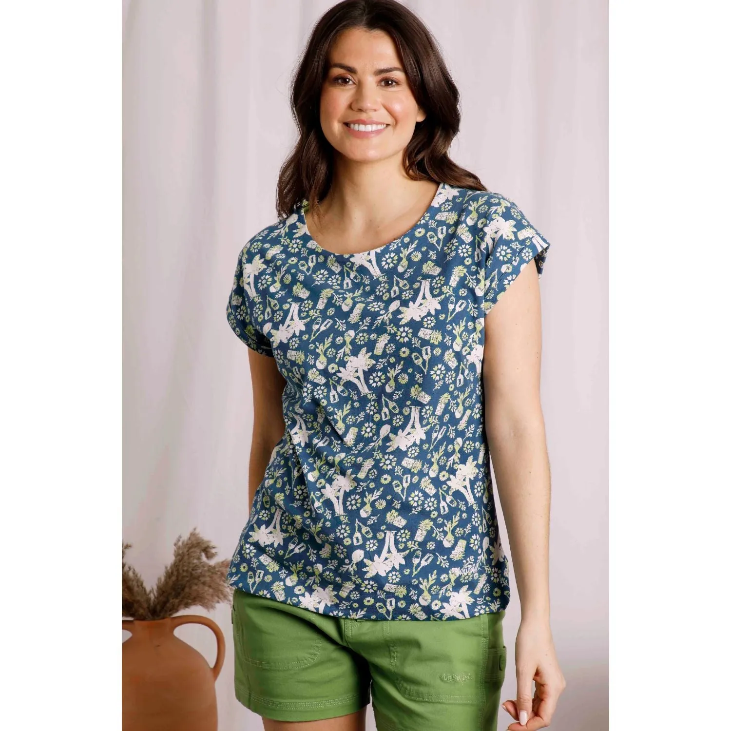 Weird Fish 10 Ensign Blue Paw Paw Printed Jersey T-Shirt