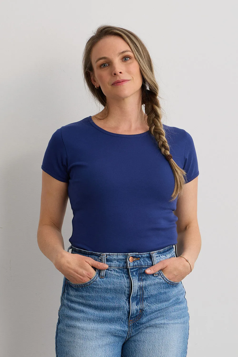Women's Luxe 100% Organic Cotton Jewel Neck Tee