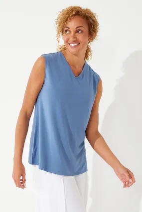 Women's Vedra V-Neck Tunic Top | Contemporary Blue